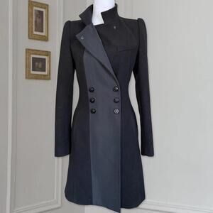 GF Ferre Faux Wool Button Detail Long Jacket Made in Italy